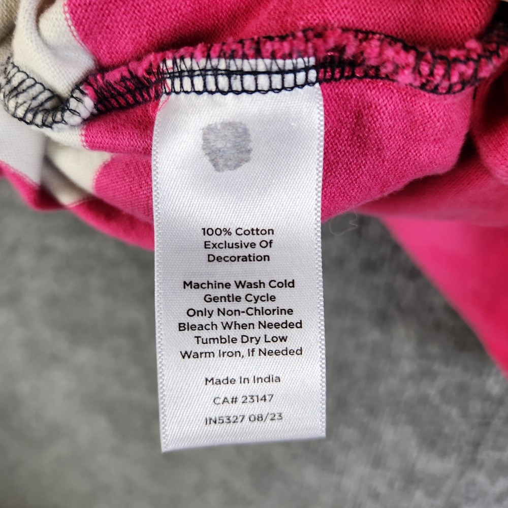 Talbots Plus Shirt Womens 2XL Striped Long Sleeve Cotton Navy Pink Blue - Picture 5 of 9